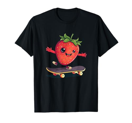 Erdbeere mit coolem Skateboard für Jungen und Mädchen T-Shirt Erdbeere mit coolem Skateboard für Jungen und Mädchen T-Shirt von Funny skateboarding strawberry