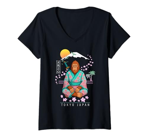 Damen Bigfoot T-Shirt mit V-Ausschnitt Damen Bigfoot T-Shirt mit V-Ausschnitt von Funny & Cute Animal Artworks
