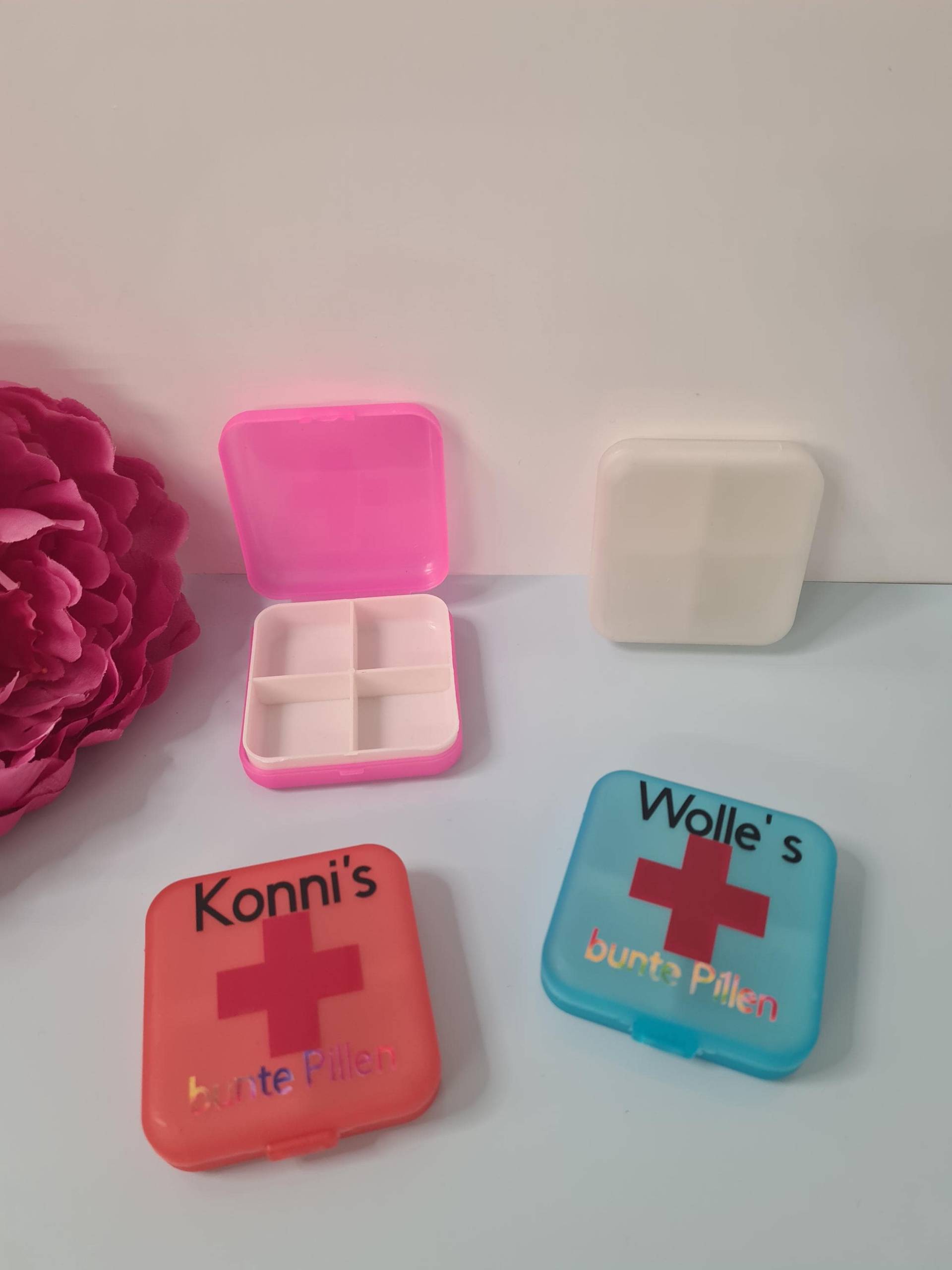 Personalisierte Pillendose Pillenbox Bunt von FunnyDruck