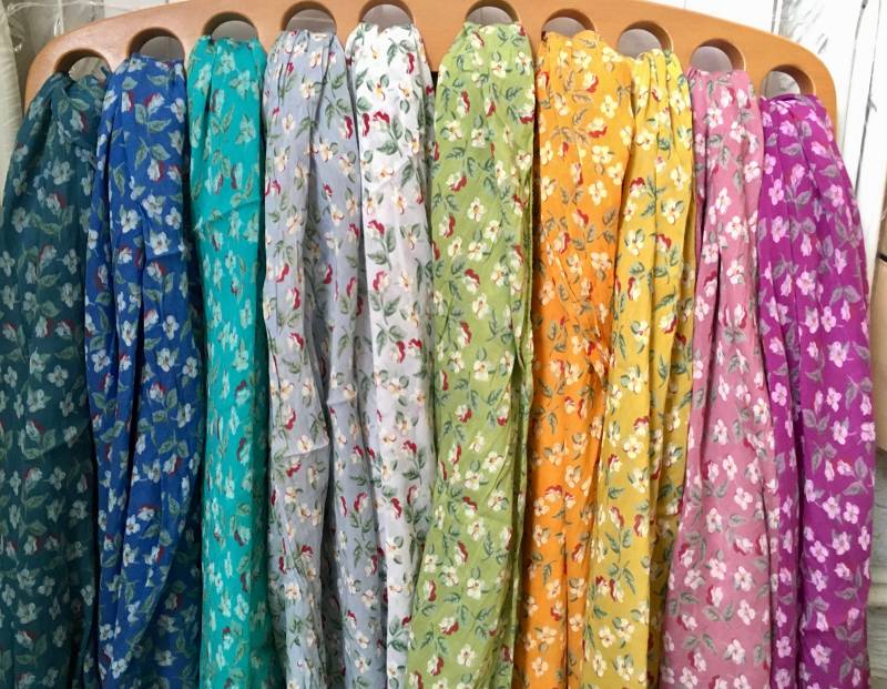 Scarf From Cotton & Silk - Small Flowers, Blümchen Scarf From Cotton & Silk - Small Flowers, Blümchen von FunnyGirlBerlin