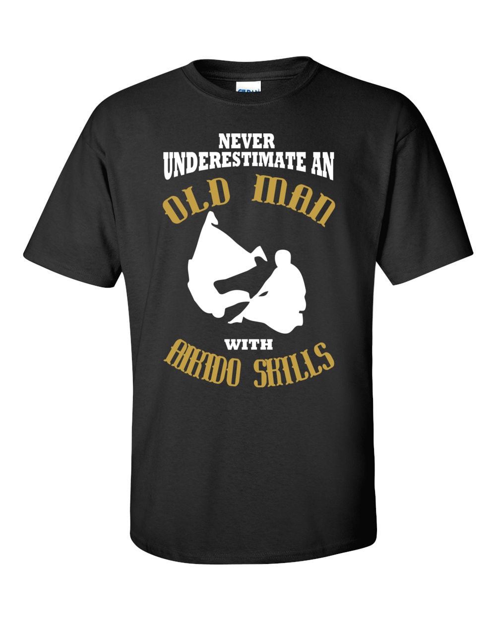 Alter Mann Mit Aikido-Fähigkeiten Lustiges T-Shirt von FunnyGuyStore