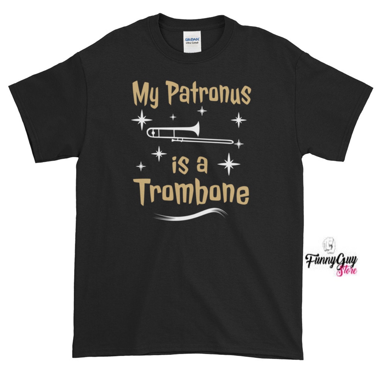Posaune T-Shirt - Mein Patronus Ist Eine Geschenk Für Posaunist Shirt Tshirt von FunnyGuyStore