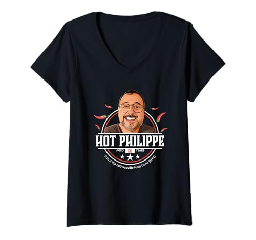 Damen Heißer Philippe T-Shirt mit V-Ausschnitt Damen Heißer Philippe T-Shirt mit V-Ausschnitt von FunnyNoMark