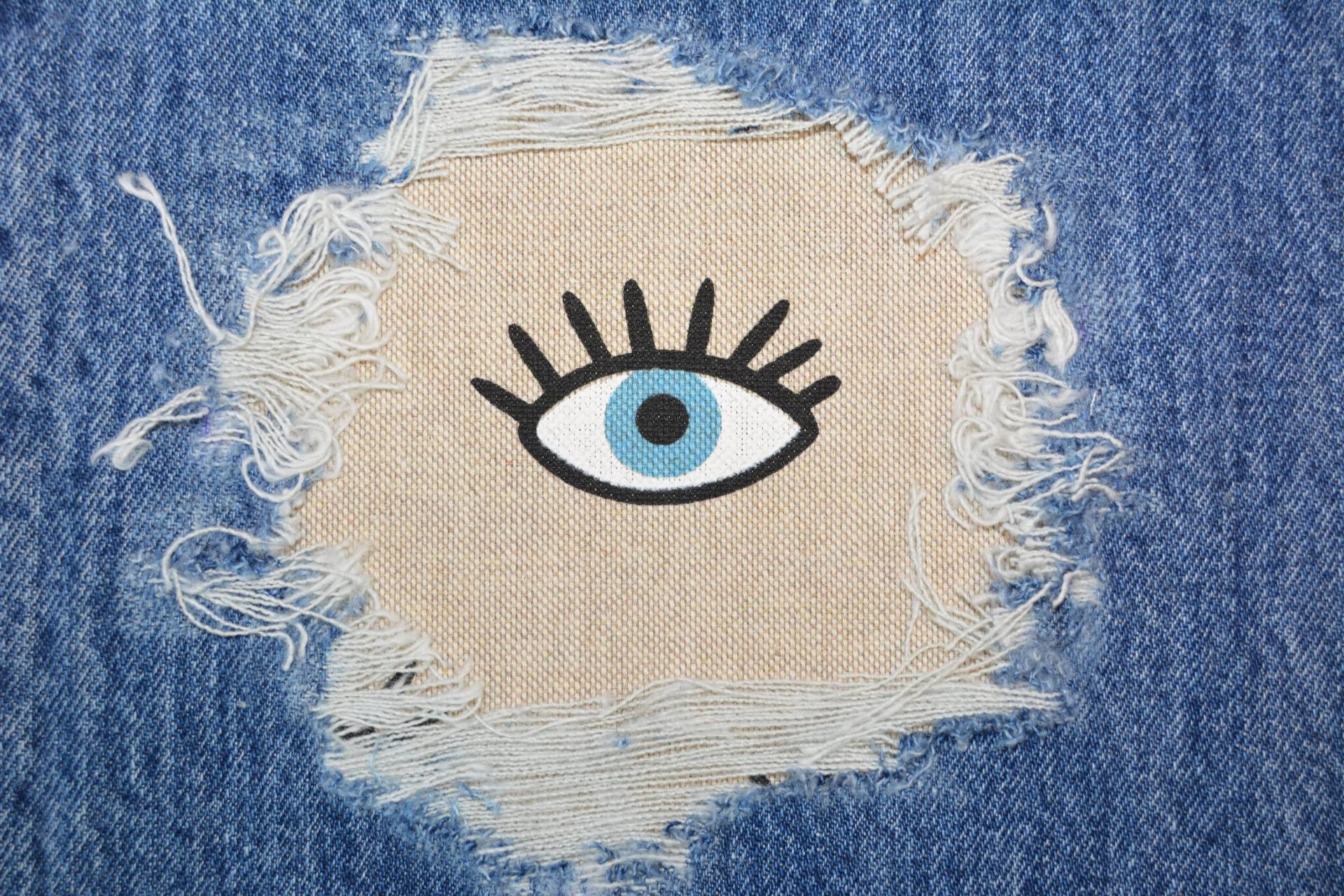 Augen Drucken Peek A Boo Aufnäher Zum Aufbügeln - Denim Patches Für Die Reparatur Von Kleidung von FunnyPatches