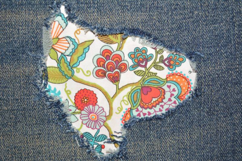 Cottagecore Peek A Boo Patch Blumen Aufnäher Bandana Stoff Patches Für Denim Löcher Knie von FunnyPatches