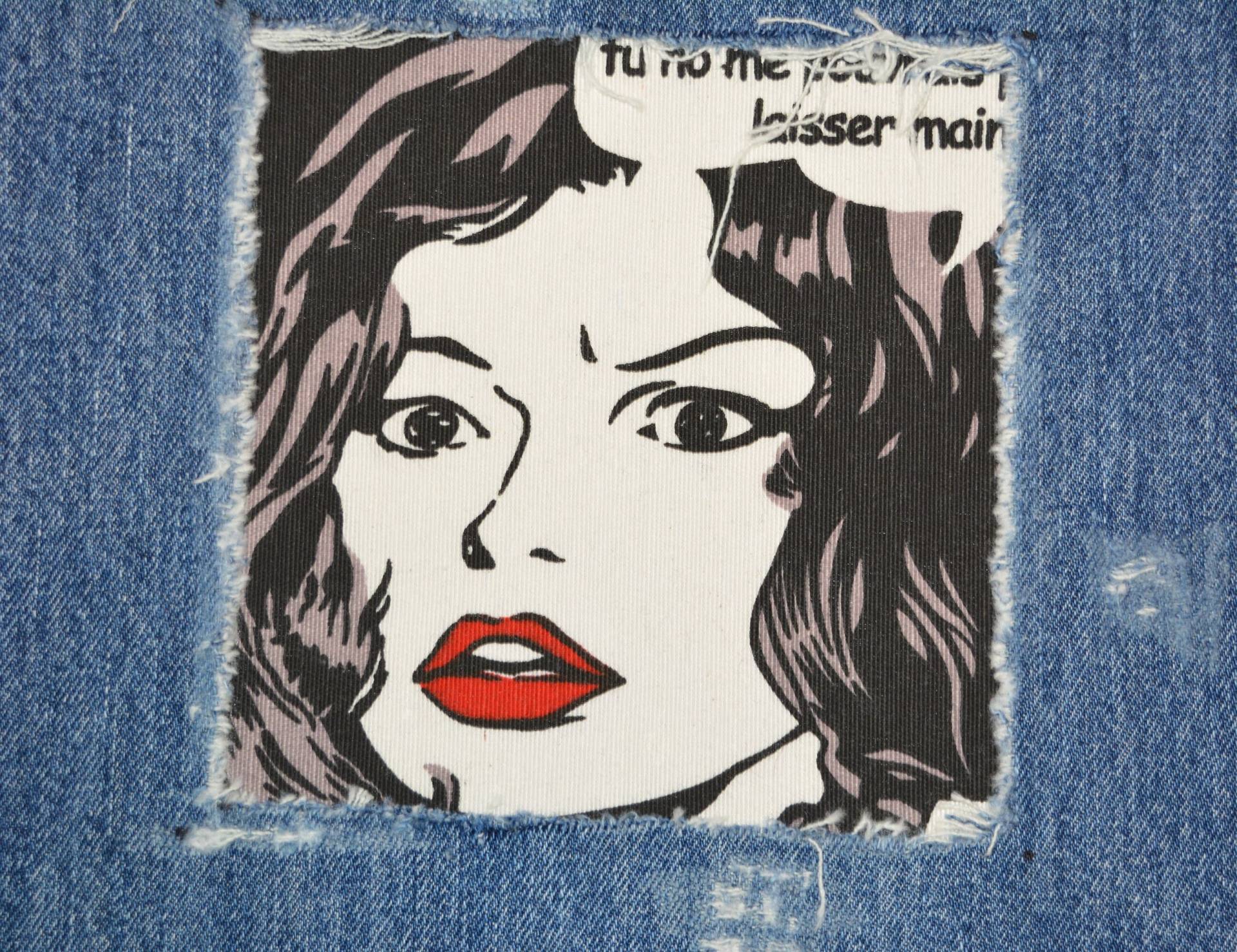 Großer Flicken Für Jacken. Jeans Aufbügler Frauen Gesicht Patch von FunnyPatches