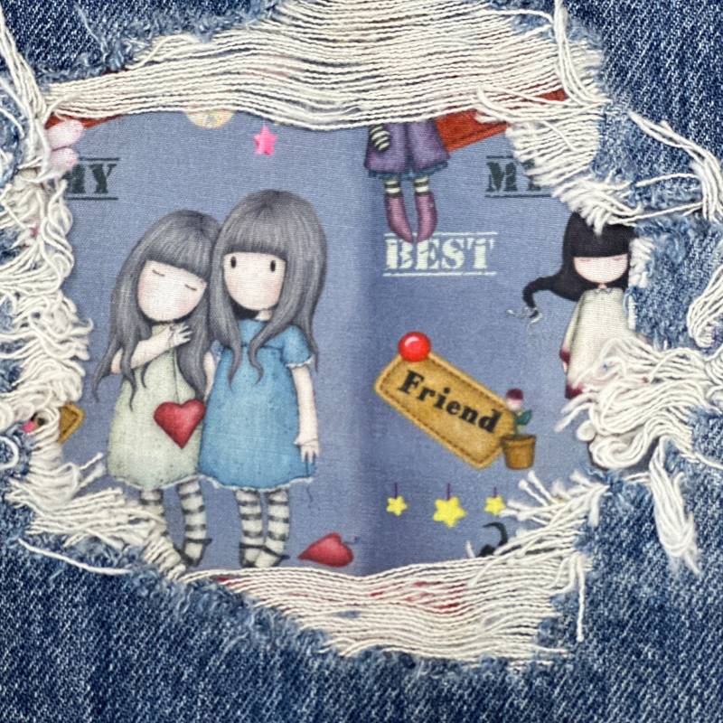 Niedliche Mädchen, Schwestern, Beste Freunde Peek A Boo Aufnäher Zum Aufbügeln Von Bandana Stoffpatches Für Kleidungsreparaturholey Patches von FunnyPatches