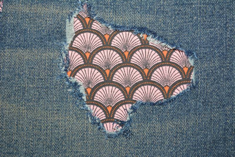 Fan Print Stoff Guck Aufnäher Bandana Patches Für Denim Löcher Knie von FunnyPatches