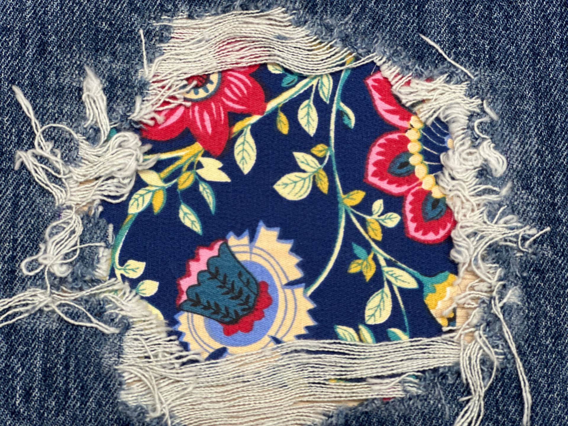 Set Von 4 Patches Wilde Blumen Für Jeans Löcher Baumwoll-Patch von FunnyPatches