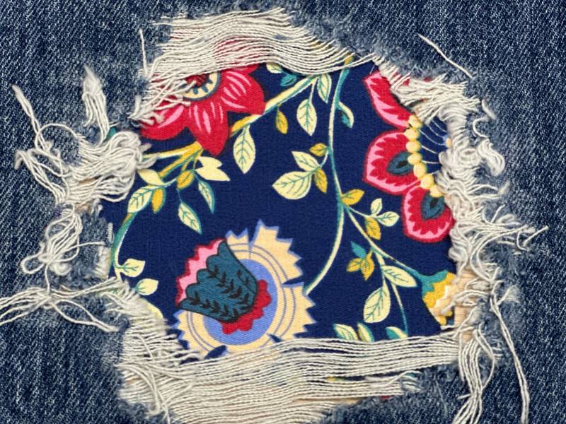 Set Von 4 Flicken Wilde Blumen Patches Für Denim Löcher Baumwoll Guckloch Patch Knieflicken von FunnyPatches