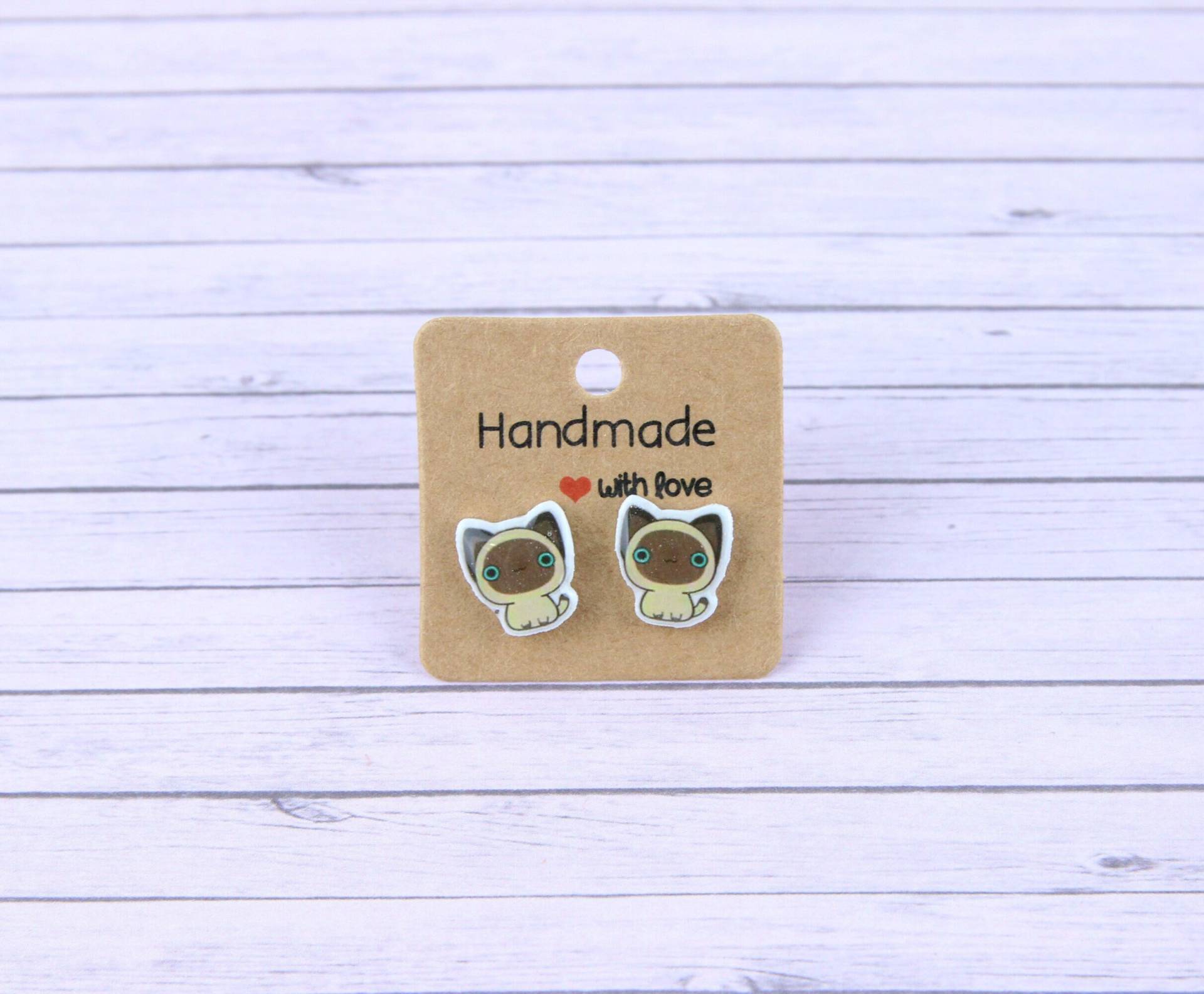 Siamkatze Ohrstecker, Katzenliebhaber Geschenk, Schmuck Siamkatze Ohrstecker, Katzenliebhaber Geschenk, Schmuck von FunnyTrinket