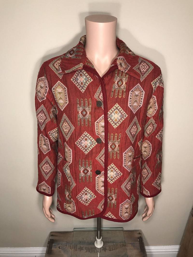 Vintage Azteken Print Blazer 80Er/90Er Jahre Westernjacke Für Frauen Vintage Azteken Print Blazer 80Er/90Er Jahre Westernjacke Für Frauen von FunnyTruckerHats