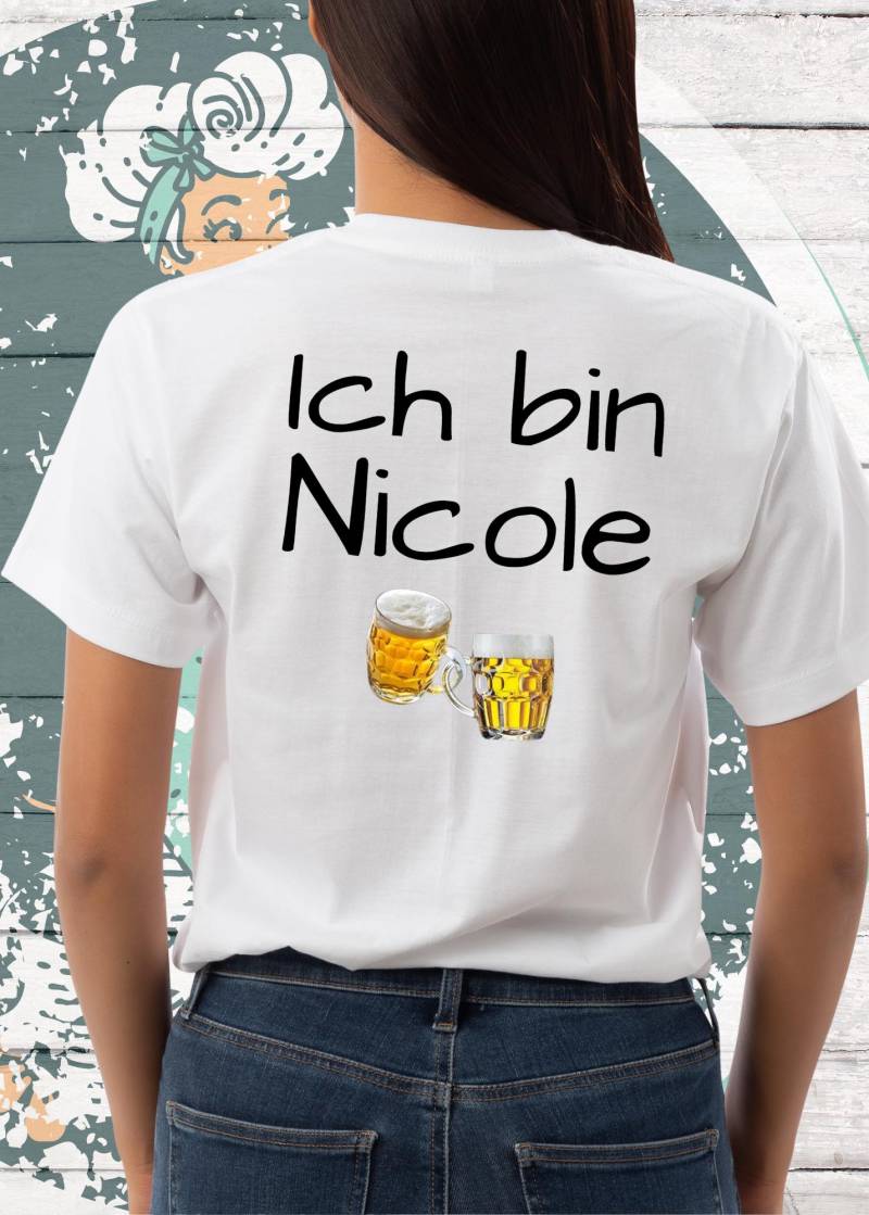 Damen T-Shirt Partnershirt "Falls Ich Betrunken Bin, Bringt Mich Zu | Name' - Personalisierbar Wiesn Geschenk von FunnyZoomStore