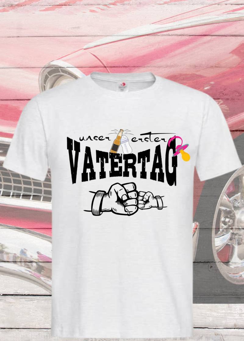 Herren T-Shirt Für Papas Mit Mädels Unser Erster Vatertag Partnerschirt Vater Tochter Geschenkidee Witziges Papa von FunnyZoomStore