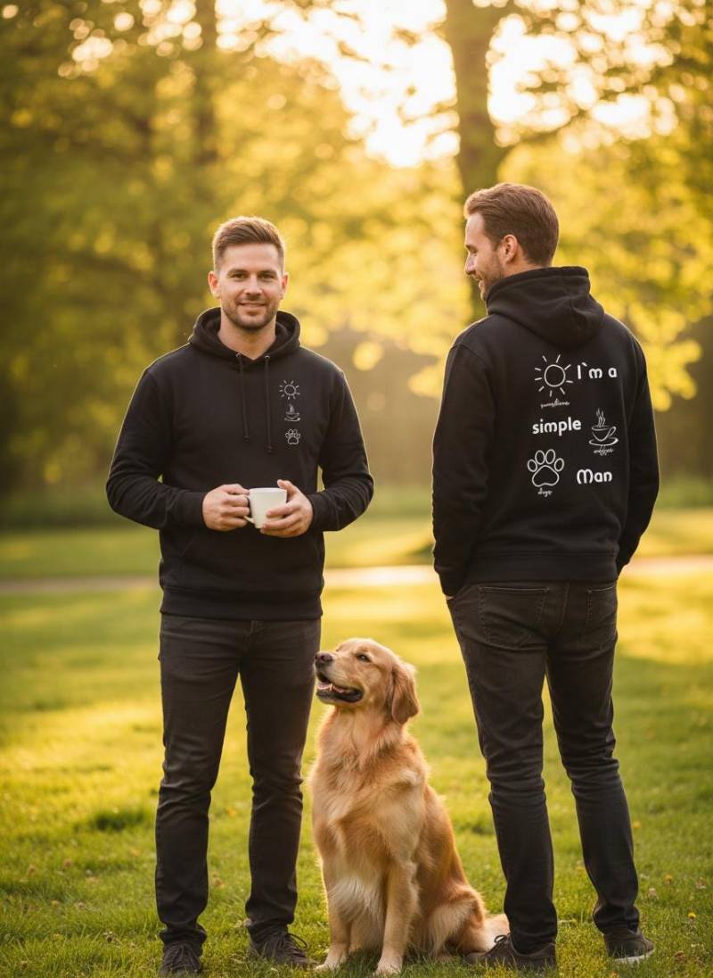 Hoodie I'm A Simple Man - Sonne, Kaffee Und Mein Hund Gassi-Geh von FunnyZoomStore
