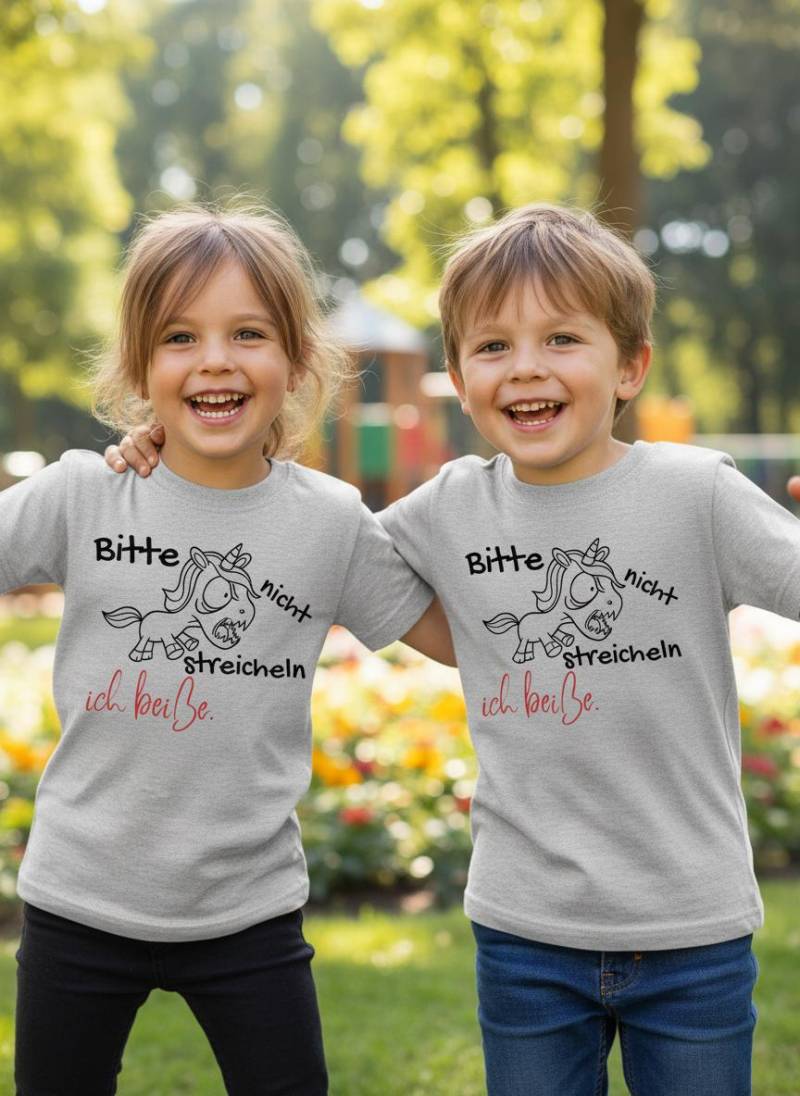 Kinder T-Shirt Einhorn Bitte Nicht Streicheln, Ich Beiße Witziges Kids Geschenkidee von FunnyZoomStore