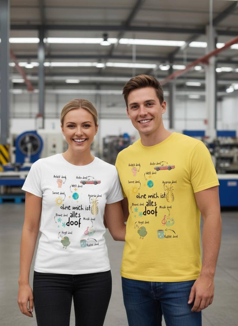 Ohne Mich Ist Alles Doof - Lustiges Unisex T-Shirt von FunnyZoomStore
