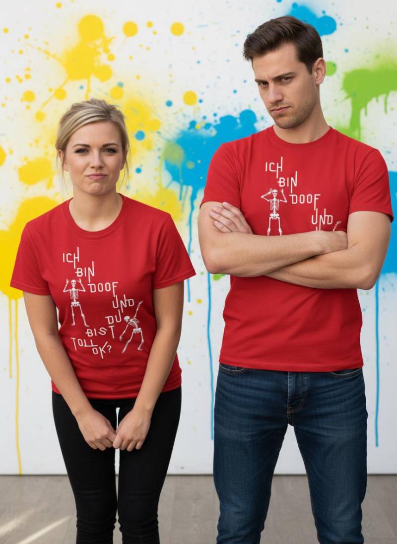 T-Shirt "Ich Bin Doof Und Du Bist Toll Ok...' Lustige Geschenkidee Unisex von FunnyZoomStore