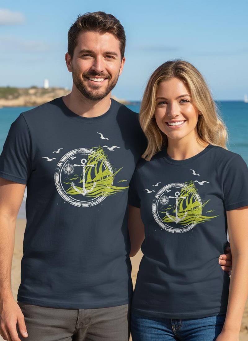 T-Shirt Schiff Anker Kompass Witziges Mit Spruch Geschenkidee Freizeit Geburtstagsgeschenk Unisex von FunnyZoomStore