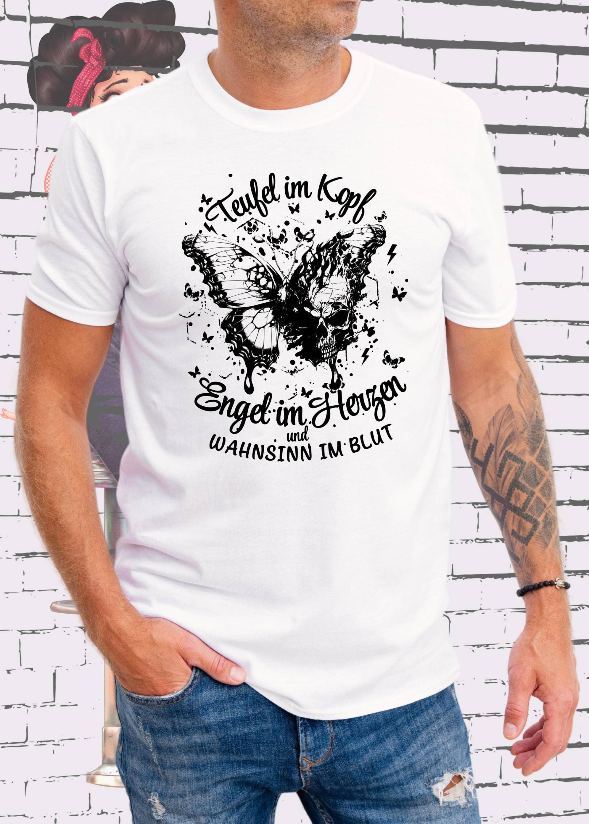 T-Shirt Teufel Im Kopf Engel Herzen Witziges Mit Spruch Geschenkidee Unisex T-Shirt Teufel Im Kopf Engel Herzen Witziges Mit Spruch Geschenkidee Unisex von FunnyZoomStore