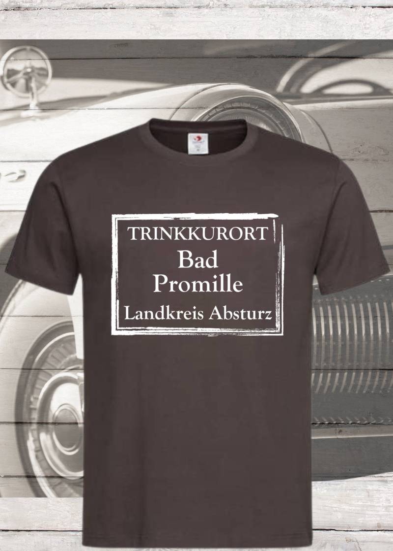 T-Shirt "Trinkkurort Bad Promille Landkreis Absturz' - Party Humor Shirt Unisex von FunnyZoomStore