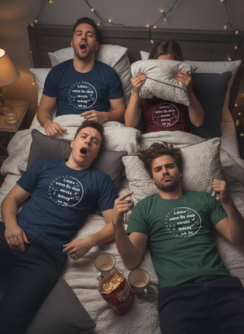 Unisex T-Shirt "Lalelu - Wenn Du Mich Nervst Schlag Ich Zu' Schlaf Humor Shirt von FunnyZoomStore