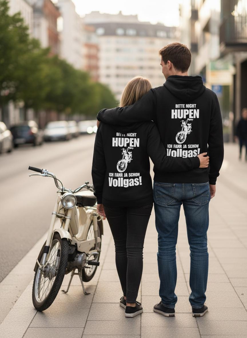 Bitte Nicht Hupen Hoodie Lustiger Mofa Moped Spruch Für Vollgas-Fahrer von FunnyZoomStore