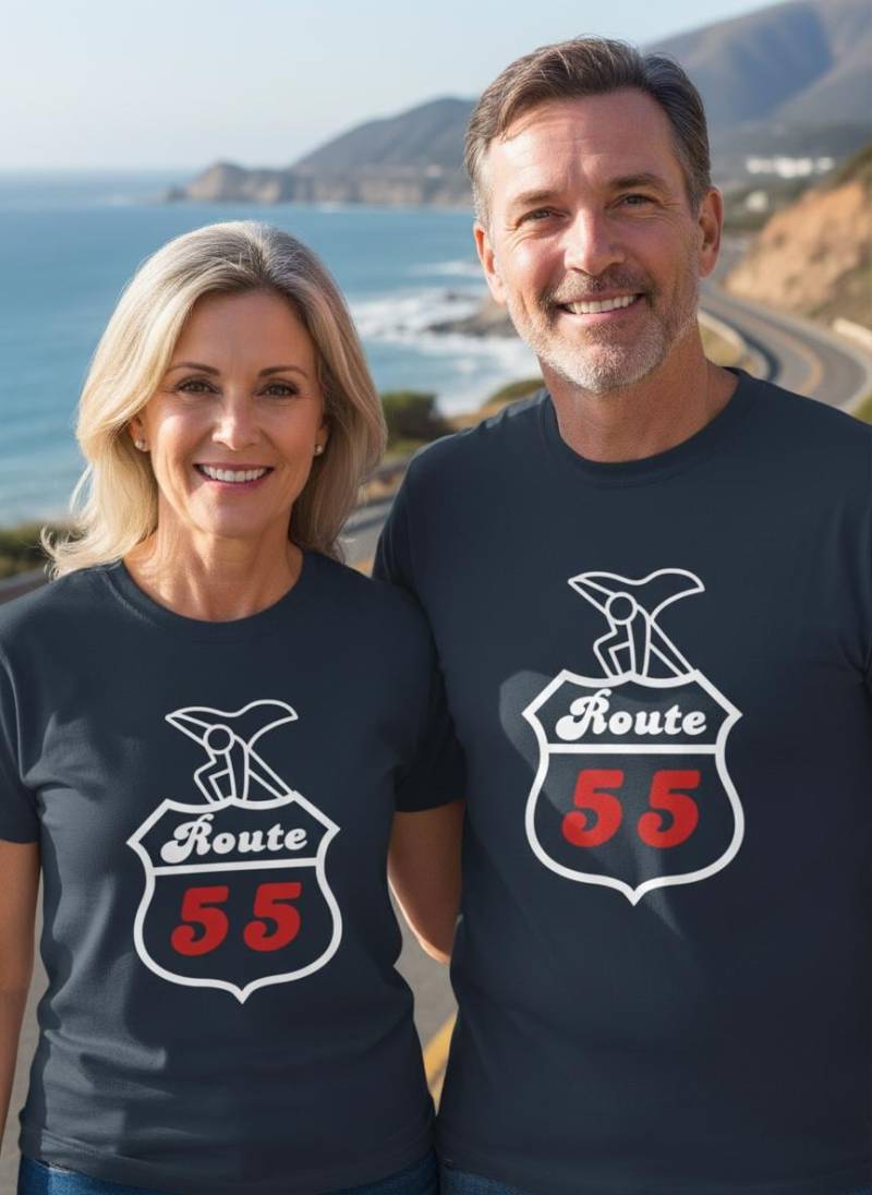 Route 55 - Unisex T-Shirt Zum 55. Geburtstag Geschenkidee Mit Spruch von FunnyZoomStore