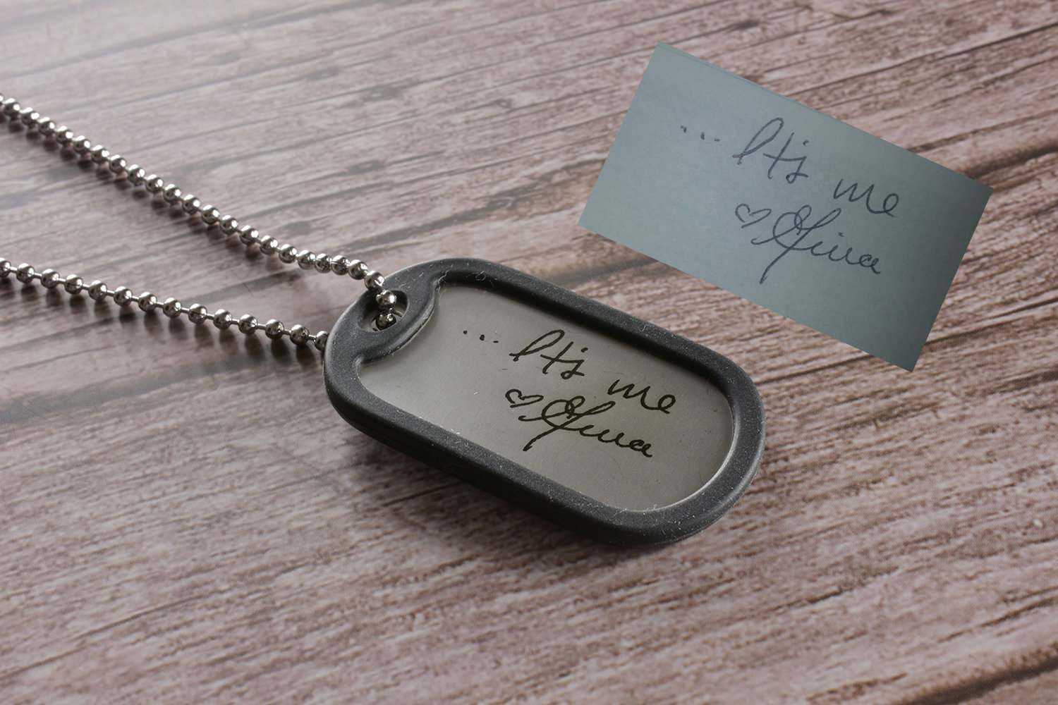 Handschrift Gravierte Dog Tag Halskette - Personalisierte Edelstahl von Funnymetals