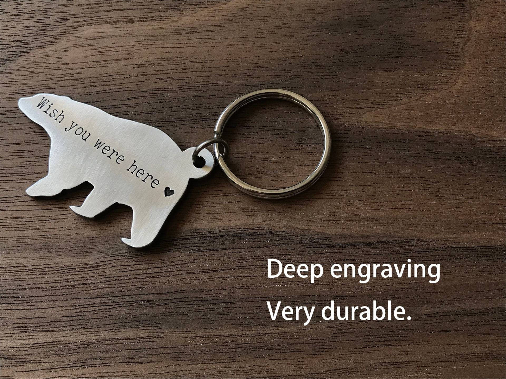 Personalisierter Papa Bär Schlüsselanhänger Edelstahl Daddy Geschenk von Funnymetals