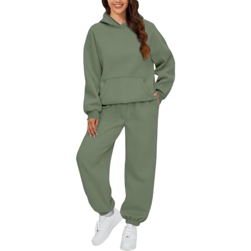 Funnyrap Damen Hoodie Und Jogginghose 2 Teilig Langarm Trainingsanzug Sport Hosenanzug Casual Sweatshirt mit Hose Sportkleidung Set Outfit Outdoor Sportanzug Warm Hausanzug Freizeitanzug Tracksuit von Funnyrap