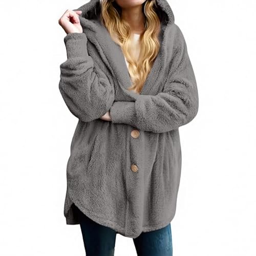 Funnyrap Fleecejacke Damen Oversize Plüschjacke Teddyjacke Langarm Teddy Mantel Warm Kapuzenjacke Kuscheljacke Cardigan Mit Kapuze Winter Teddy Jacke Herbst Übergangsjacke Casual Sweatshirt Funnyrap Fleecejacke Damen Oversize Plüschjacke Teddyjacke Langarm Teddy Mantel Warm Kapuzenjacke Kuscheljacke Cardigan Mit Kapuze Winter Teddy Jacke Herbst Übergangsjacke Casual Sweatshirt von Funnyrap