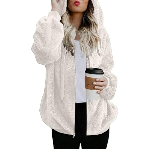 Funnyrap Fleecejacke Damen Oversize Plüschjacke Teddyjacke Langarm Teddy Mantel Warm Kapuzenjacke Kuscheljacke Cardigan Mit Kapuze Winter Teddy Jacke Herbst Übergangsjacke Casual Sweatshirt Funnyrap Fleecejacke Damen Oversize Plüschjacke Teddyjacke Langarm Teddy Mantel Warm Kapuzenjacke Kuscheljacke Cardigan Mit Kapuze Winter Teddy Jacke Herbst Übergangsjacke Casual Sweatshirt von Funnyrap
