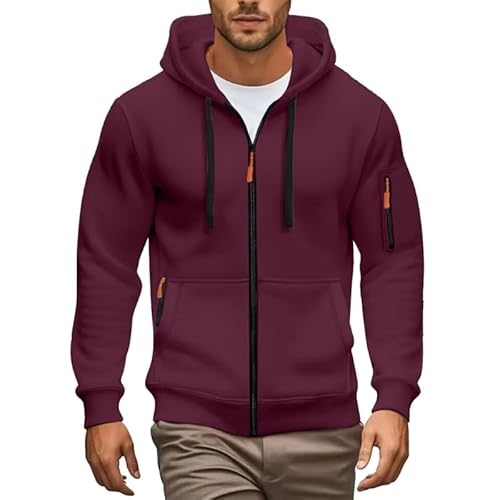 Funnyrap Herren Sweatjacke Hoodie Kapuzenjacke Mit Reißverschluss Oversized Sweatshirt Mit Kapuze Kapuzenpullover Übergangsjacke Kapuzenmantel Classic Sportjacke Warmes Outdoorjacke von Funnyrap
