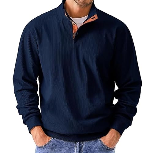 Herren Cordpullover Henley Knopf Langarm Sweatshirt mit Knöpfe Casual Sweatpullover Winterpullover Henley Hemd Classic Oberteile Pulli Wram Sweater Regular Fit für Herbst Winter Herren Cordpullover Henley Knopf Langarm Sweatshirt mit Knöpfe Casual Sweatpullover Winterpullover Henley Hemd Classic Oberteile Pulli Wram Sweater Regular Fit für Herbst Winter von Funnyrap