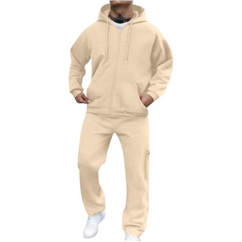 Jogginganzug Herren Lang Trainingsanzug Sportanzug Baggy Sportbekleidung Zweiteiler Outfit Y2K Hip Hop 2-Teilig Sportjacke und Jogginghose Casual Hausanzug Bequemer Tracksuit Loose Fit Laufanzug von Funnyrap