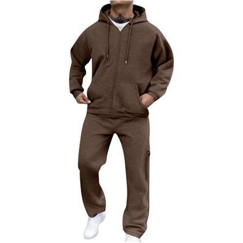 Jogginganzug Herren Lang Trainingsanzug Sportanzug Baggy Sportbekleidung Zweiteiler Outfit Y2K Hip Hop 2-Teilig Sportjacke und Jogginghose Casual Hausanzug Bequemer Tracksuit Loose Fit Laufanzug von Funnyrap