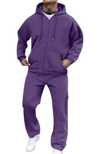 Jogginganzug Herren Lang Trainingsanzug Sportanzug Baggy Sportbekleidung Zweiteiler Outfit Y2K Hip Hop 2-Teilig Sportjacke und Jogginghose Casual Hausanzug Bequemer Tracksuit Loose Fit Laufanzug von Funnyrap