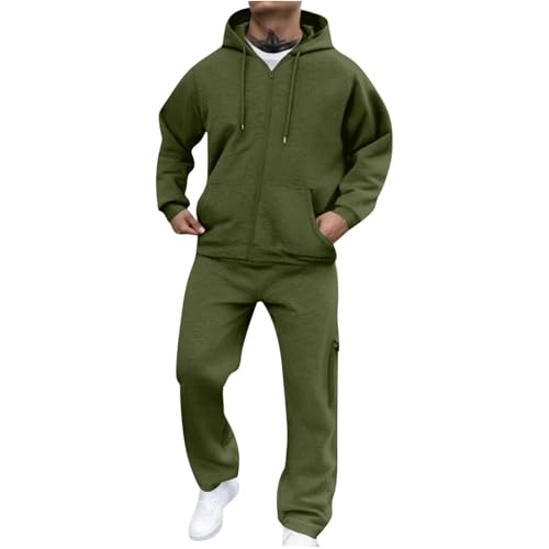 Jogginganzug Herren Lang Trainingsanzug Sportanzug Baggy Sportbekleidung Zweiteiler Outfit Y2K Hip Hop 2-Teilig Sportjacke und Jogginghose Casual Hausanzug Bequemer Tracksuit Loose Fit Laufanzug von Funnyrap