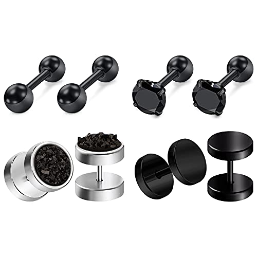 Funseedrr Fake Plugs Tunnels Männer Ohrstecker Edelstahl Flach Ohrringe Ohr Piercing Stecker für Herren Damen von Funseedrr