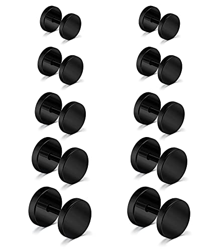 Funseedrr 5-4 Paar Fake Plugs Tunnels Männer Ohrstecker Edelstahl Flach Ohrringe Ohr Piercing Stecker für Herren Damen von Funseedrr