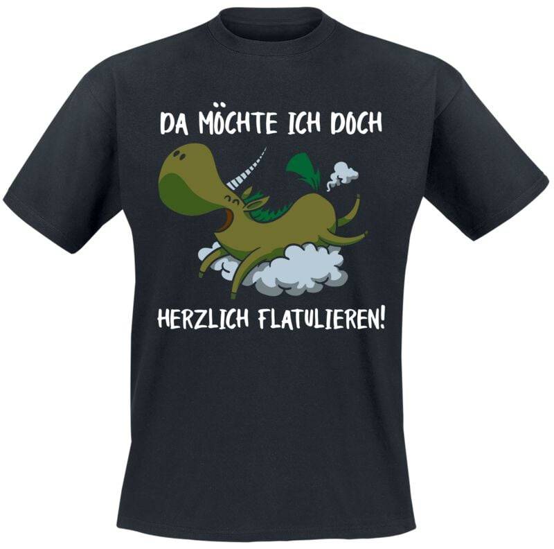Funshirt Da möchte ich doch herzlich flatulieren! T-Shirt schwarz in M von Funshirt