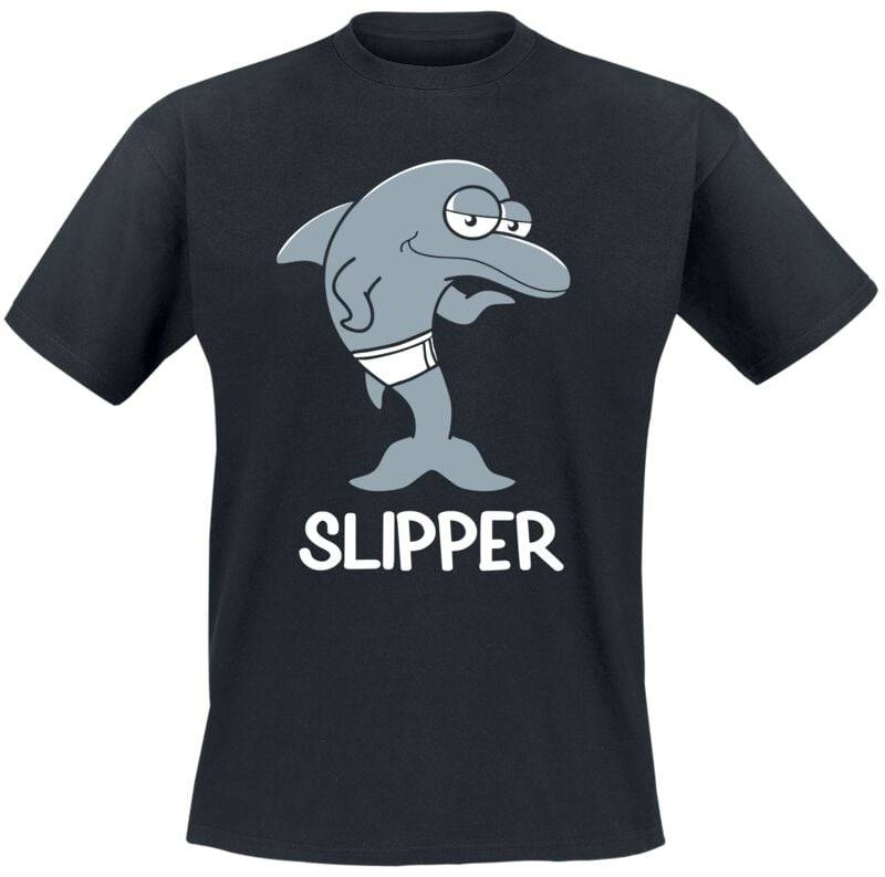 Funshirt Slipper T-Shirt schwarz in XXL von Funshirt