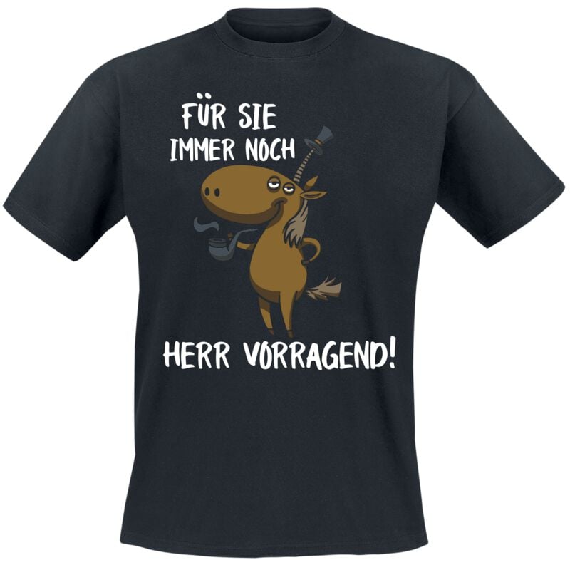 Funshirt T-Shirt - Für sie immer noch Herr Vorragend! - M bis 3XL - für Männer - Größe M - schwarz von Funshirt