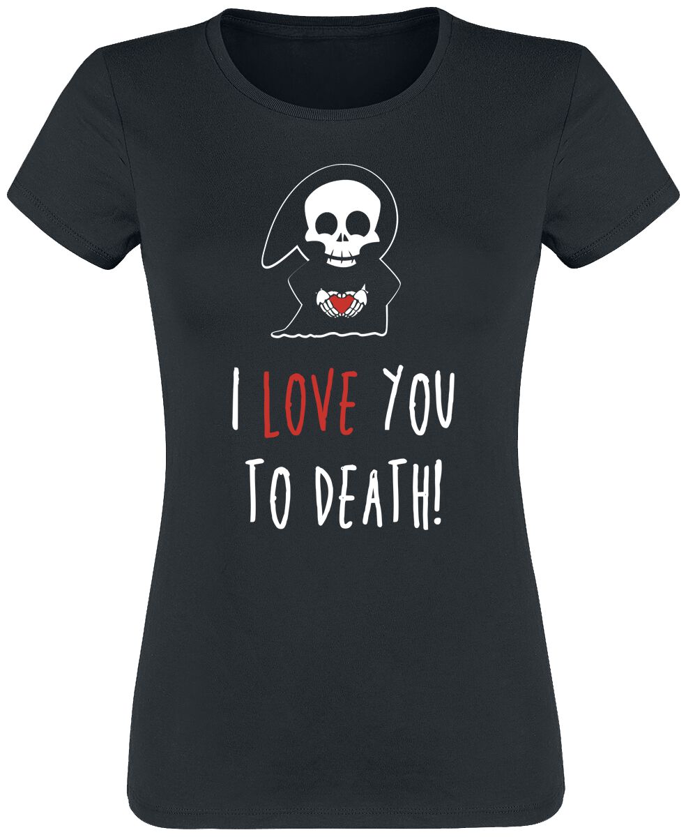 Funshirt T-Shirt - I Love You To Death - S bis 3XL - für Damen - Größe L - schwarz von Funshirt