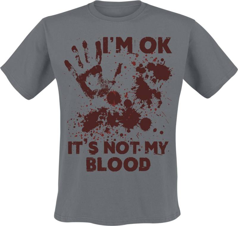 Funshirt T-Shirt - I'm OK It's Not My Blood - M bis 3XL - für Männer - Größe 3XL - charcoal von Funshirt