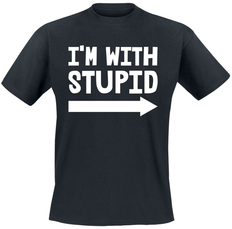 Funshirt T-Shirt - I'm With Stupid - XL bis 3XL - für Männer - Größe XL - schwarz von Funshirt