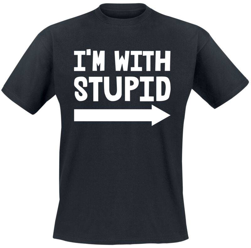 Funshirt T-Shirt - I'm With Stupid - XL bis 3XL - für Männer - Größe XL - schwarz von Funshirt