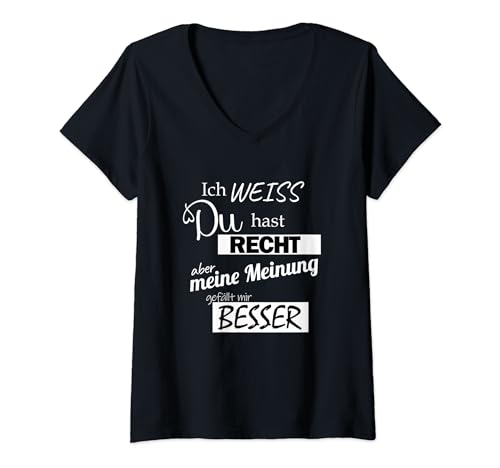 Damen Funshirt für Klugscheisser Besserwisser, Geschenkidee lustig T-Shirt mit V-Ausschnitt Damen Funshirt für Klugscheisser Besserwisser, Geschenkidee lustig T-Shirt mit V-Ausschnitt von Funshirts mit Spruch für Herren und Männer