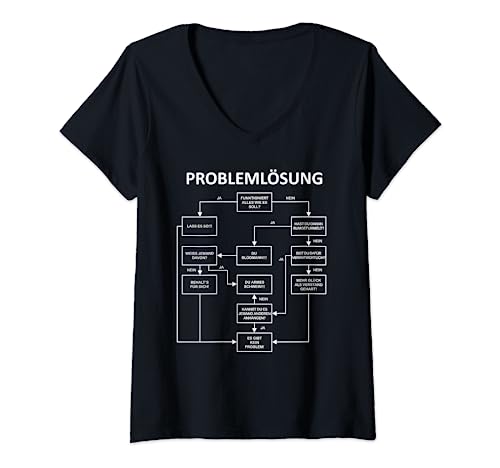 Damen Problemlösung T-Shirt Funshirt für Männer Herren Sprüche T-Shirt mit V-Ausschnitt Damen Problemlösung T-Shirt Funshirt für Männer Herren Sprüche T-Shirt mit V-Ausschnitt von Funshirts mit Spruch für Herren und Männer